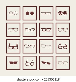 glasses icon set