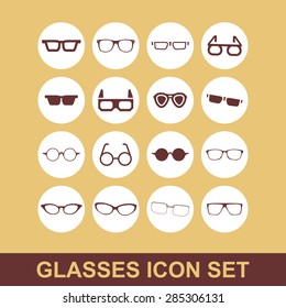 glasses icon set