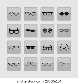glasses icon set