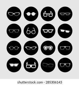 glasses icon set