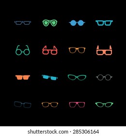 glasses icon set