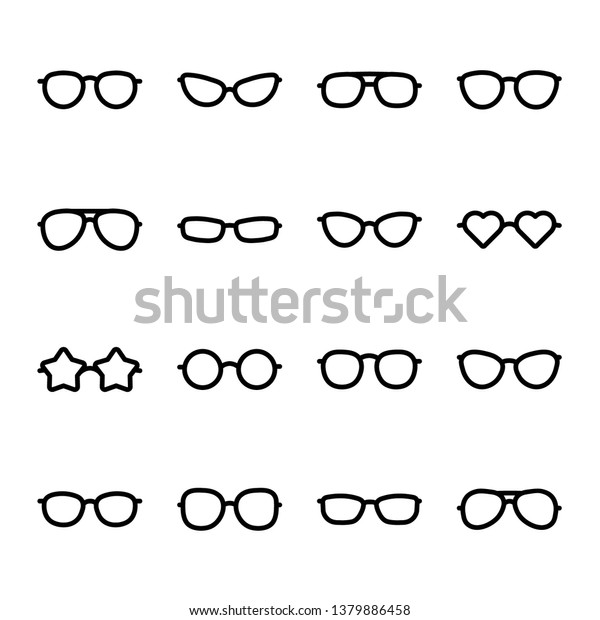 Glasses Icon Set Stock Vector (Royalty Free) 1379886458 | Shutterstock