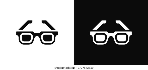 Conjunto de iconos de gafas en blanco y negro
