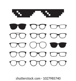Glasses icon set collection vector isolated, suitable for your optic content