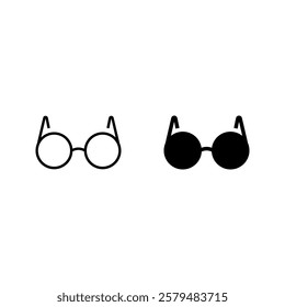 glasses icon set color editable on white background