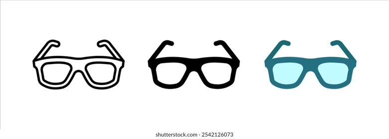 Glasses icon set. eyeglasses sign. for mobile concept and web design. vector illustration on white background