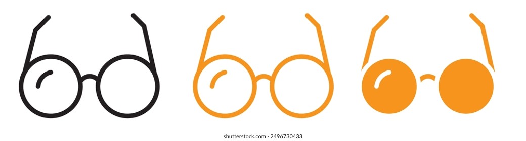 Glasses Icon Set Eyewear Illustrations for Vision and Fashion Projects