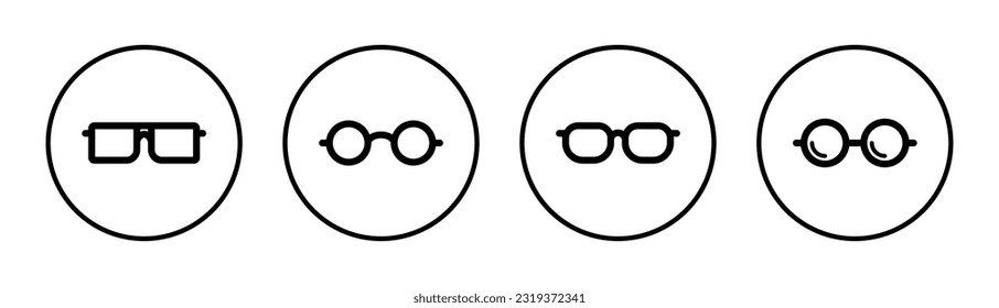Glasses icon set illustration. Glasses sign and symbol