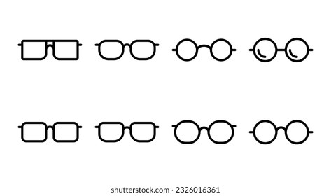 Glasses icon set illustration. Glasses sign and symbol