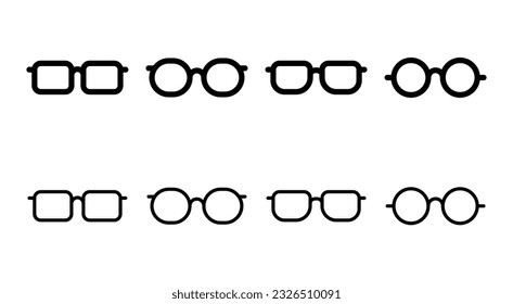 Glasses icon set illustration. Glasses sign and symbol