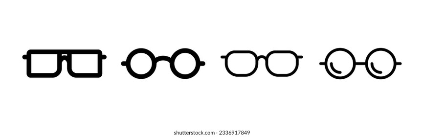 Glasses icon set illustration. Glasses sign and symbol