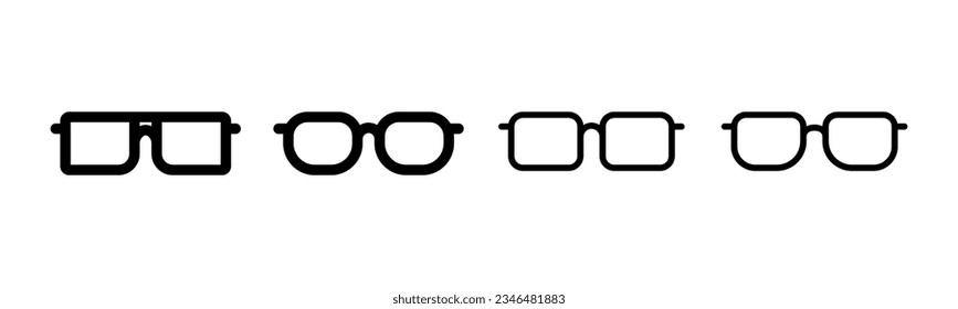 Glasses icon set illustration. Glasses sign and symbol
