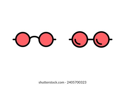 Glasses icon set illustration. Glasses sign and symbol