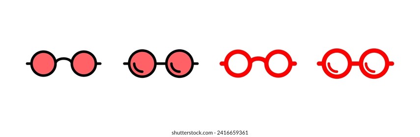 Glasses icon set illustration. Glasses sign and symbol