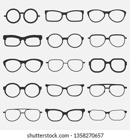 glasses icon set isolated on white background. Vector illustration.