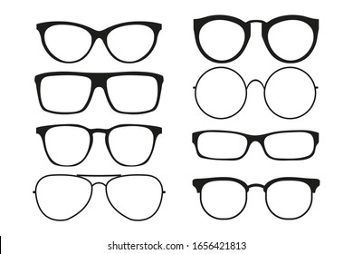 glasses icon set isolated on white background. Vector illustration.