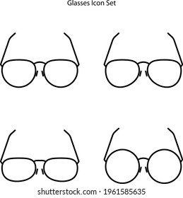 glasses icon set isolated on white background. glasses icon thin line outline linear glasses symbol for logo, web, app, UI. glasses icon simple sign.