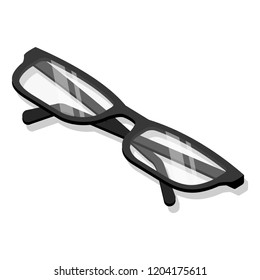 Glasses icon set. Isometric set of glasses vector icons for web design isolated on white background