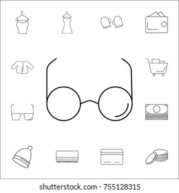 Glasses icon. Set of Shopping element. Premium quality graphic design. Signs, outline symbols collection, simple thin line icon for websites, web design, mobile app, info graphics on white background