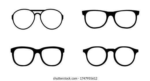 Glasses icon set simple design