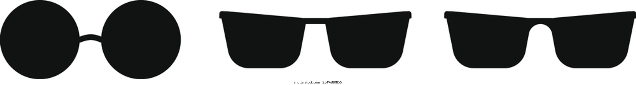 Glasses icon set. sun glass icons. glasses model sign
