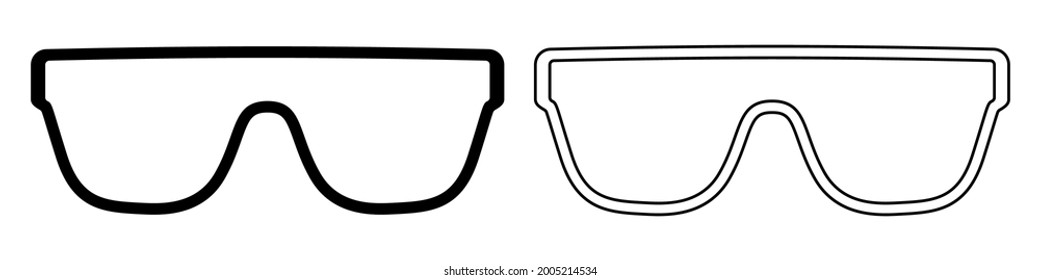 Glasses icon. Set of sunglasses icons. Vector illustration. Sunglasses vector icons. Black linear glasses icons