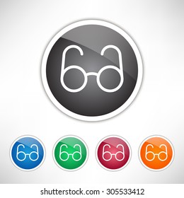 Glasses icon. Set of varicolored icons.