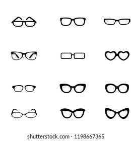 glasses icon set vector