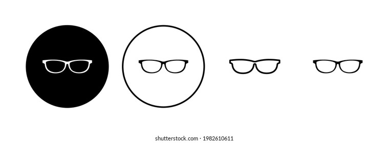 Glasses icon set. Glasses vector icon