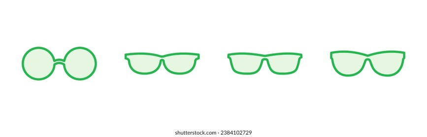 Glasses icon set. Glasses vector icon