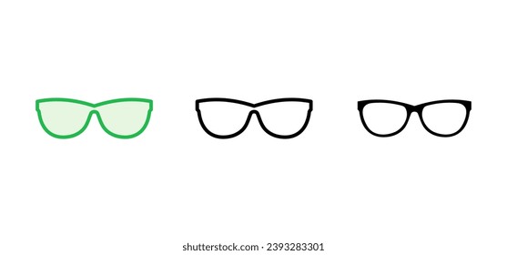 Glasses icon set. Glasses vector icon