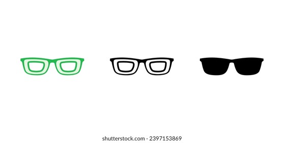 Glasses icon set. Glasses vector icon