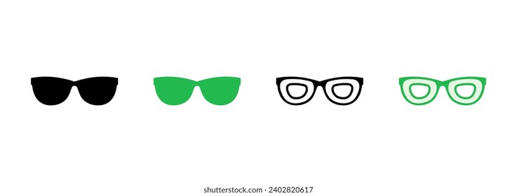 Glasses icon set. Glasses vector icon