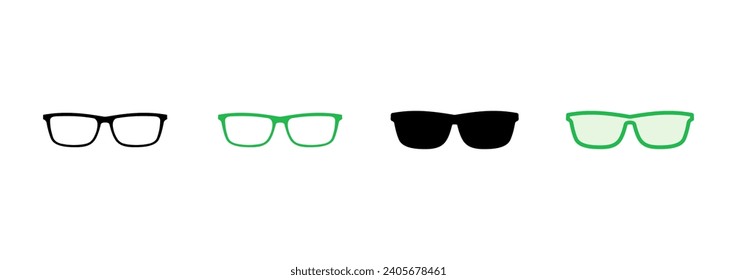 Glasses icon set. Glasses vector icon