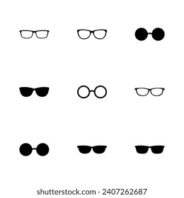 Glasses icon set. Glasses vector icon
