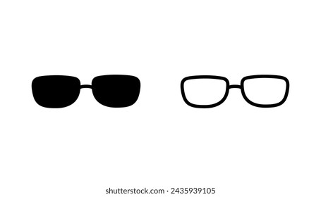 Glasses icon set. Glasses vector icon
