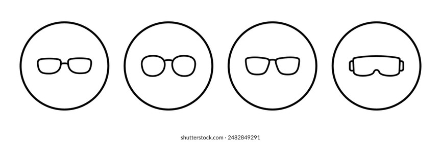 Glasses icon set. Glasses vector icon