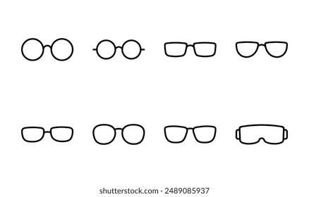 Glasses icon set. Glasses vector icon
