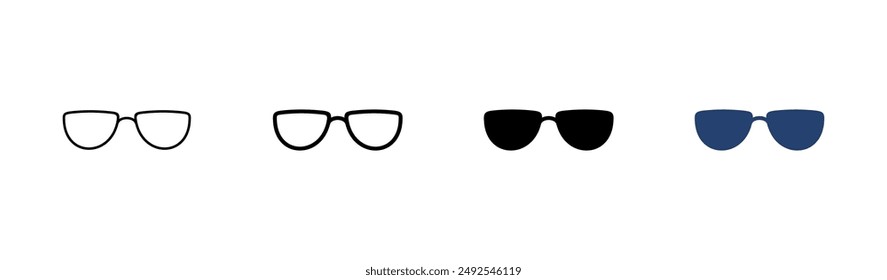 Glasses icon set. Glasses vector icon