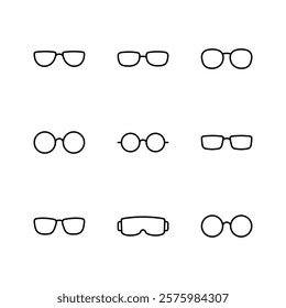 Glasses icon set. Glasses vector icon