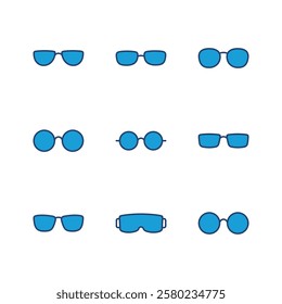 Glasses icon set. Glasses vector icon