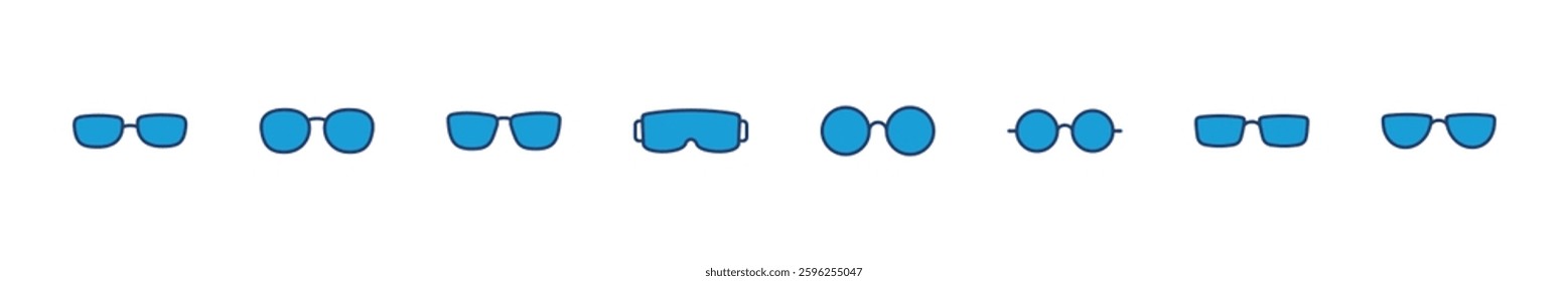 Glasses icon set. Glasses vector icon