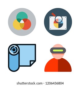 glasses icon set. vector set about virtual reality, rgb and writer icons set.