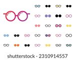 Glasses Icon Set Vector Illustration