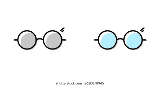 Glasses icon set. Glasses vector icon in line design for web design, logo and mobile app. Symbol of Glasses on white background.