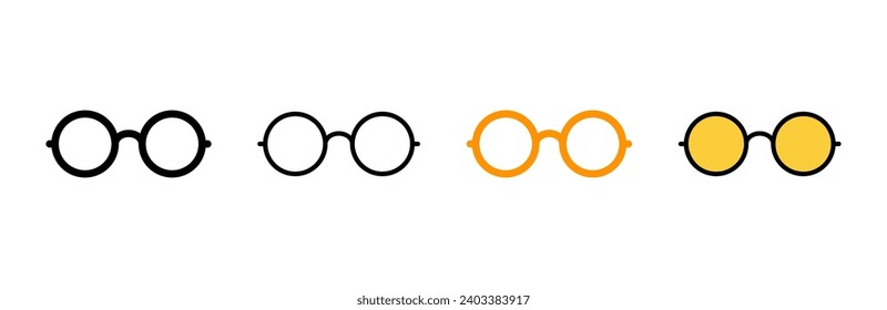 Glasses icon set vector. Glasses sign and symbol