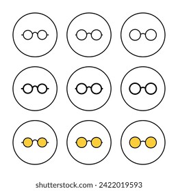 Glasses icon set vector. Glasses sign and symbol