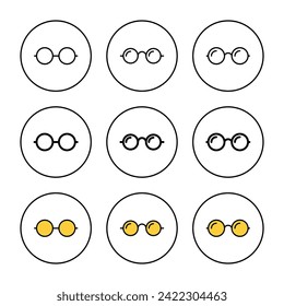 Vector de conjunto de iconos de lentes. Signo y símbolo de lentes