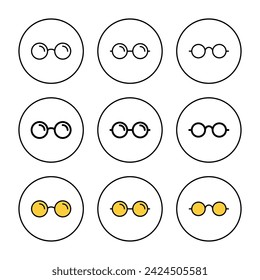 Glasses icon set vector. Glasses sign and symbol