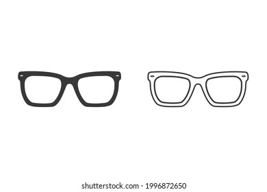 Vector de conjunto de iconos de lentes. Estilosos anteojos